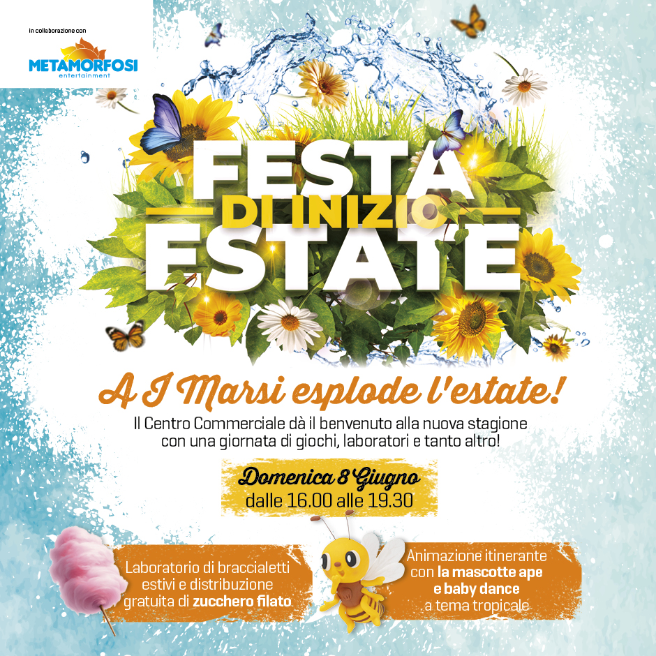 festa di inizio estate domenica 8 giugno dalle 16 alle 19 e 30